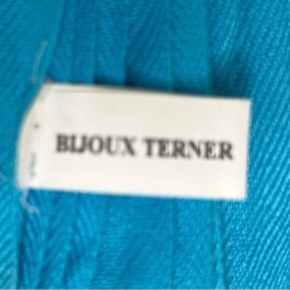 Bijoux Terner Womens Scarf Fringe OS Turquoise New - Picture 6 of 7